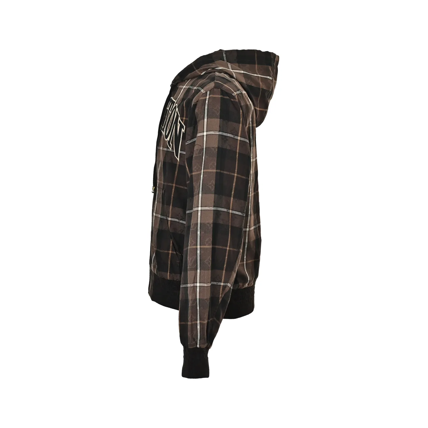 Louis Vuitton/Louis Vuitton Retro plaid curved letter embroidered hooded jacket